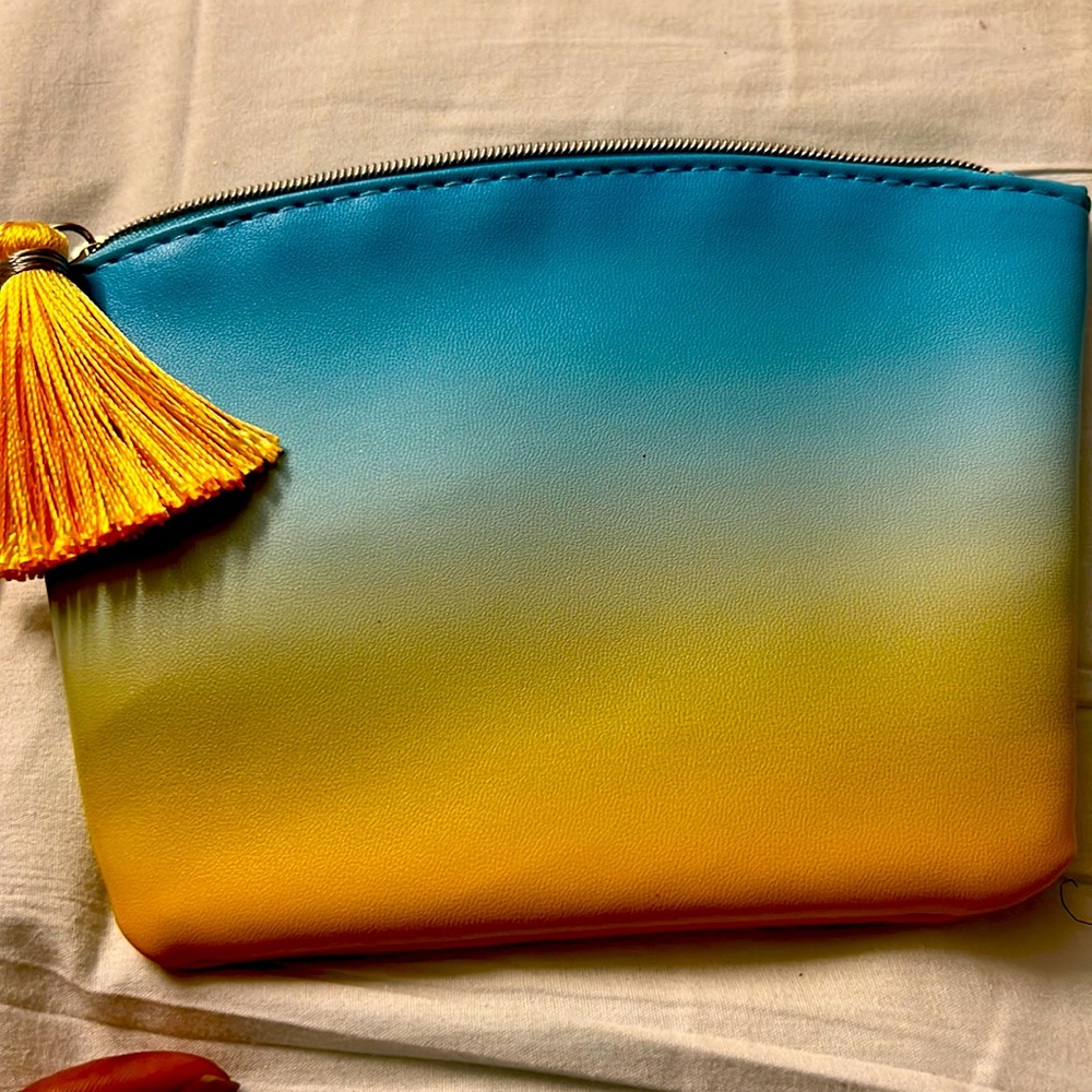 Blue and Yellow cosmetic bag from IPSY